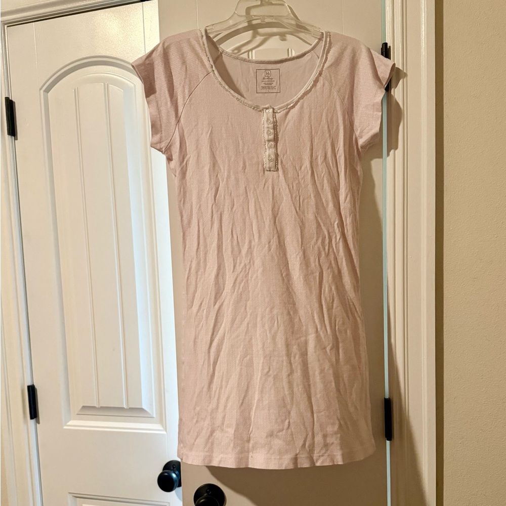 Lila and Hayes Light Pink Pima Cotton Short Sleeve Nightgown - Womens Small